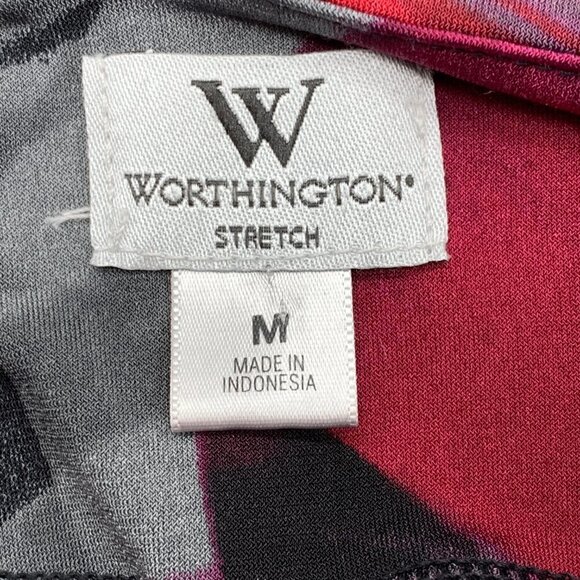 🎉Worthington Stretch Red, Maroon & Black Top - Picture 4 of 6